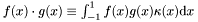 $ f(x) \cdot g(x) \equiv \int_{-1}^1{f(x)g(x)\kappa(x)\mathrm{d}x} $