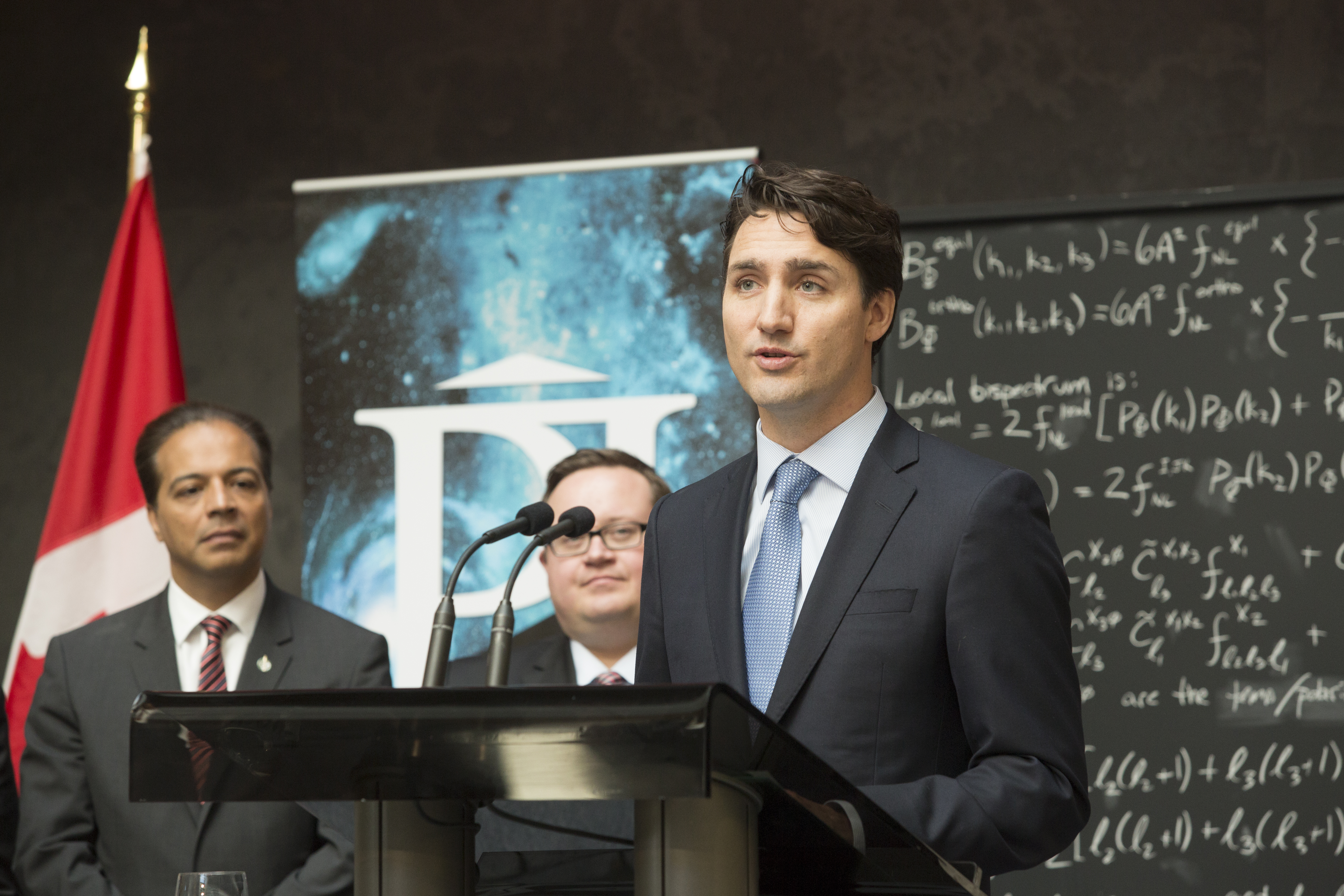 Canadian Prime Minister Justin Trudeau speaking at Perimeter Institute