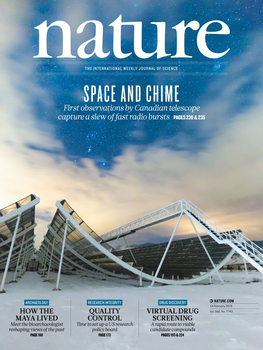 Cover of the journal Nature, featuring CHIME