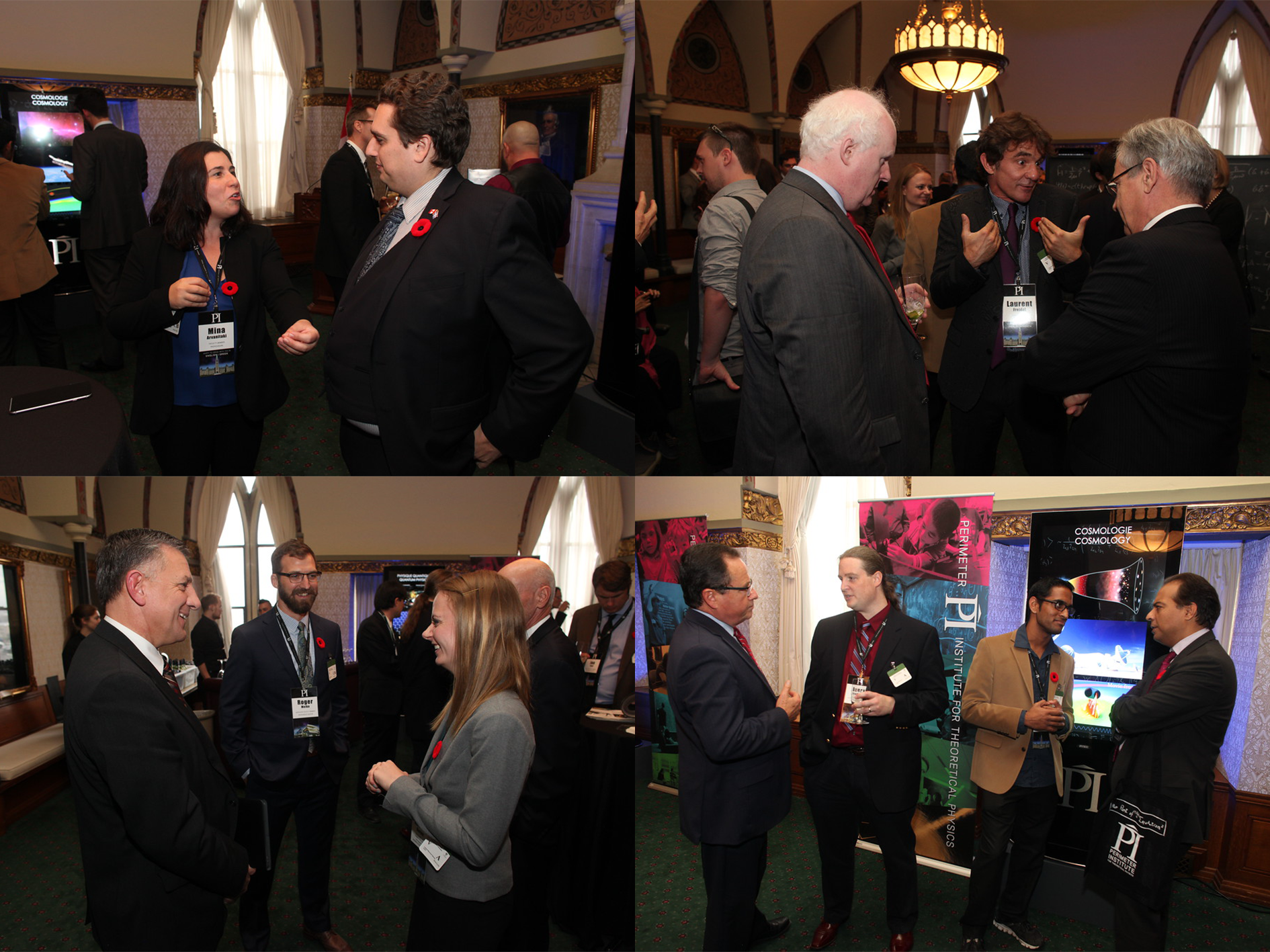 Perimeter Institute faculty members discussing with government officials at Hill day in Ottawa