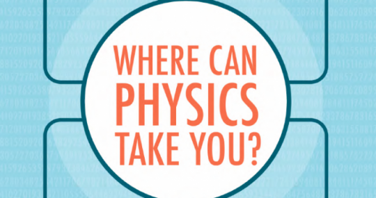 graphic with Where can physics take you? text