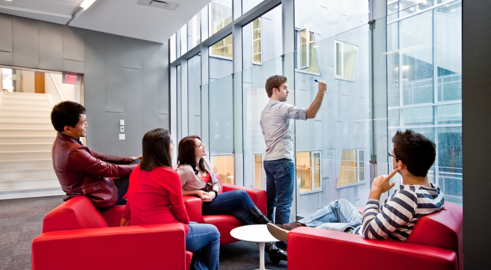 Researchers interacting