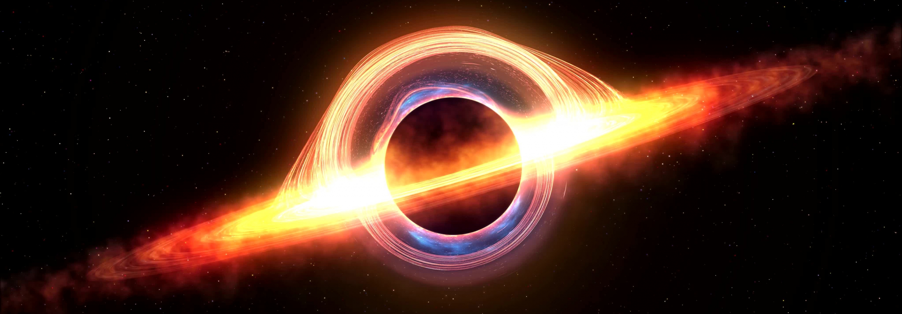 Black hole image with light surrounding it