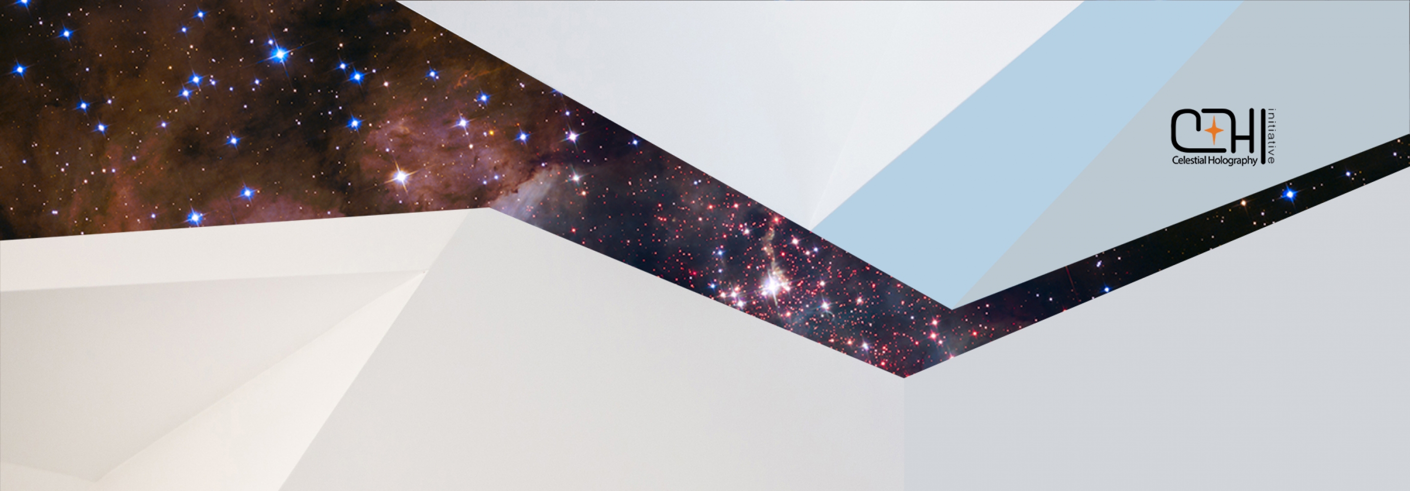 Background with angles and a universe image showing through