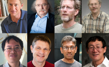 Portraits of Matthew Fisher, F. Duncan M. Haldane, Theodore A. Jacobson, Peter Shor, Dam Thanh Son, Andrew Strominger, Raman Sundrum, and Zhenghan Wang, Distinguished Visiting Research Chairs at Perimeter