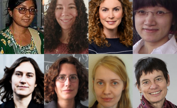Portraits of Sayantani Bhattacharyya, Cecilia Chirenti, Lavinia Heisenberg, Wei Li, Katie Mack, Catherine Meusburger, Monika Mościbrodzka, and Sylvie Paycha 