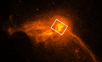 A close-up image of the core of the M87 galaxy. Credit: NASA/CXC/Villanova University/J. Neilsen