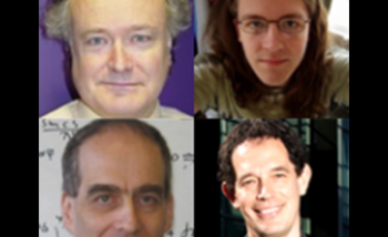 Portraits of Gary Gibbons (Cambridge University); Steffen Gielen (Cambridge University), Neil Turok (Perimeter Institute), and Chris Pope (Texas A&M)